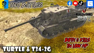 TURTLE & T-34 2G FT Replays WoT Blitz | Gameplay Episode