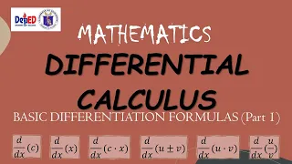 DIFFERENTIAL CALCULUS - Basic Differentiation Formulas (Part 1) | TAGALOG |