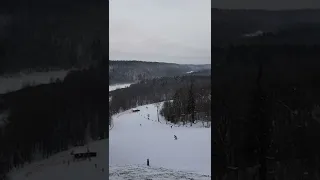 Skiing in Winter in Sigulda in Latvia