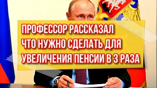 Профессор рассказал что нужно сделать для увеличения пенсии в 3 раза