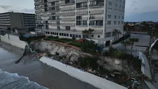 RAW DRONE VIDEO | Hurricane Nicole causes major damage on Daytona Beach Shores