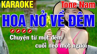 ✔️ HOA NỞ VỀ ĐÊM Karaoke Tone Nam | Mạnh Hùng Karaoke