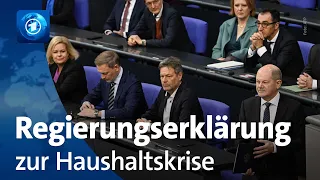 Scholz im Bundestag: Regierungserklärung nach Haushaltsurteil