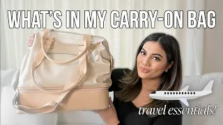 WHAT'S IN MY TRAVEL BAG | carry on essentials for long flights + beis mini weekender bag review