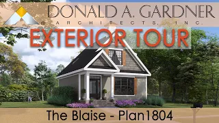 Tiny cottage house plan with a two-story floor plan | The Blaise - 1804