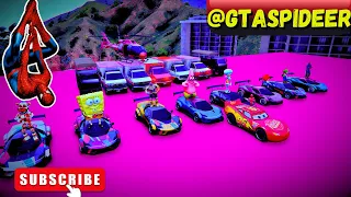 GTA 5 - Spiderman  Epic New Stunt Race For Car Racing Challenge by Trevor and Shark