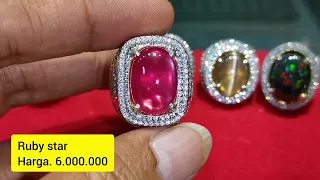 Batu Garnet, Ruby star, Sillimanite Cats eye & Kalimaya hitam(Black opal)