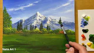 Mountain Landscape Painting / Acrylic Painting for Beginners