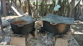 En espera de un rico moro con carne de cerdo y pollo que bueno.