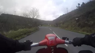 lambretta scooter rb 250 cold windy november run out. Isle of Man onboard go pro