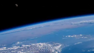 The EARTH and the MOON from the International Space Station (Moonrise)
