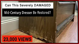 AMAZING RESTORATION of Mid-Century Modern Dresser | Extreme Furniture Makeover| Trash to Treasure