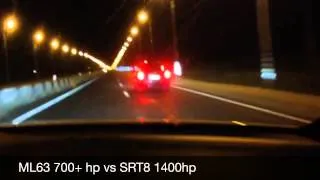 Ml63(700hp) vs SRT8(1400hp)