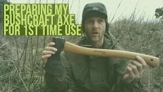 How To: Prep Your Bushcraft Axe For 1st Time Use: Oiling blade & handle. Paracord wrap axe collar.