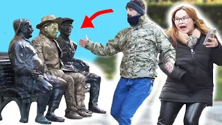 Best Realistic Scary Human Statue Prank  - 2022 AWESOME REACTIONS