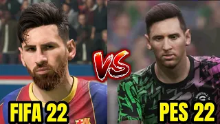 FIFA 22  vs eFOOTBALL 22 || MESSI FACE COMPARISON || WHO GOT IT RIGHT?