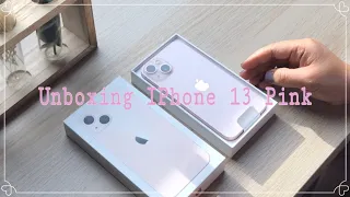 Aesthetic Unboxing IPhone 13 Pink 💕 256gb + Full Accessories Tutorial | Initial Impressions 🤍 2022