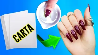 COME FARE LE UNGHIE FINTE IMPERMEABILI CON LA CARTA IN 5 MIN - TRUCCO PER LE UNGHIE - NON CREDERAI