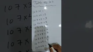 Table of 107|multiplication table of 107|107 times table #shorts