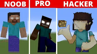 Pixel Art (NOOB vs PRO vs HACKER) Herobrine in Minecraft