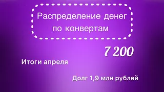 #10 Распределяю 7 200 рублей по конвертам. Подвожу итоги апреля. Долг по прежнему 1,9 млн рублей