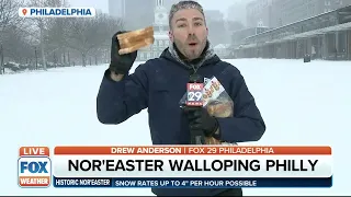 Philadelphia Reporter Uses Bread To Show How Much Snow Fell During Major Nor'easter