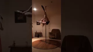 meat-hook to tic-toc pole dance trick