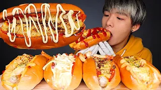 ASMR CHEESY HOTDOGS | ZEPPELIN HOTDOG (Eating Sound) | MAR ASMR