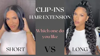 Who's Next😫Clip ins Half Up Half Down From Short To Long  Hair Extension For Natural #Elfinhair