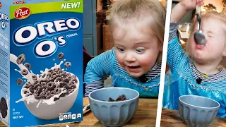 British 2 Year-Old Tries OREO CEREAL for the First Time!!