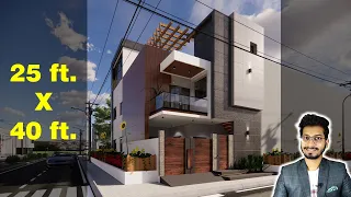 25X40 Feet House Design 3D | 110 Gaj | 1000 sqft | 25*40 house design | 7.5X12 Meter  || DV Studio