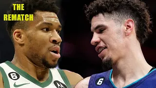 LAMELO & GIANNIS FIGHT FOR DOMINANCE 😱 (TENSIONS HIGH AS THEY RUN IT BACK) HORNETS / BUCKS