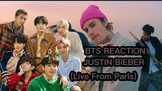 BTS reaction Justin Bieber Somebody (Live From Paris)