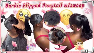 How To Slick Back Ponytail?🥺Flipped Over Barbie Ponytail With Swoop #ULAHAIR Review