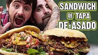 Sandwich de Tapa de Asado Desmenuzada con Patacones | Cook & Laucha 2x1