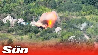 Ukraine's Azov special forces blow up Russian ammo depot