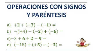 Operaciones con signos y paréntesis. Súper fácil