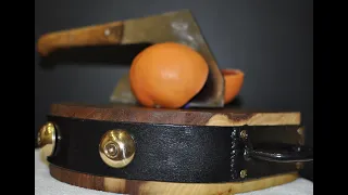 Изготовление колоды для рубки мяса или Craftsmen slab cutting and chopping board with an iron handle