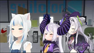 【MMD】 Kusogaki walk with Gura, Laplus, and Shion