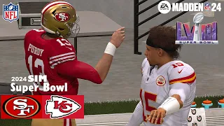 Madden 24 Super Bowl 58 San Francisco 49ers vs Kansas City Chiefs Simulation 2024 PS5 4K Game Play