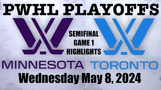 PWHL Semifinal Highlights GM 1 Minnesota vs Toronto May 8, 2024