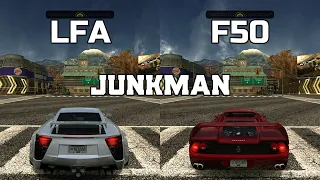 Lexus LFA vs Ferrari F50 - NFS MW Redux V3 - WHICH IS FASTEST ?