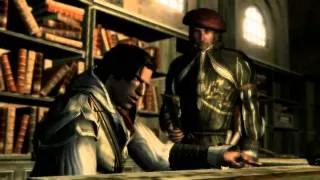 Assassin's Creed II. Леонардо даёт Эцио клинок.