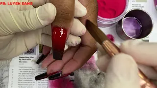 Acrylic Ombre Red And Black | Nails Tutorial | | Nail Art |