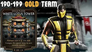 White Lotus Fatal Tower Matches 190 191 192 193 194 195 196  197 198 & 199 with Gold Team. MK Mobile