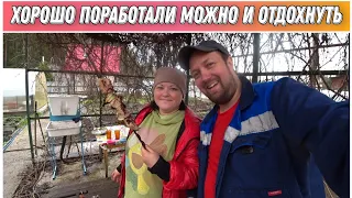 ВЛОГ! Жарим шашлык из курицы и свинины на мангале🔥/А так же приготовили наши любимые шампиньоны😋