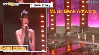 ((G)I-DLE & STAYC Performance (Love Story) Medley Songs Highlight Music Bank Antwerp #GIDLE#STAYC