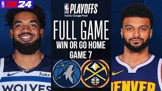 TIMBERWOLVES at NUGGETS | FULL GAME | NBA PLAYOFFS GAME 7 | May 19, 2024 | NBA 2K24