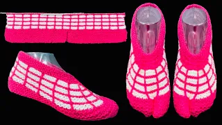 New Knitting Pattern For Ladies Socks/Shoes/Jutti/Jurab/Anguthe Wali Designer Socks # 210