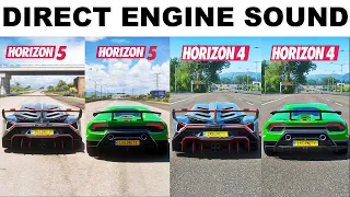 Forza Horizon 5 Vs Forza Horizon 4 - Direct Engine Sound Comparison All Lamborghini's (New Update)